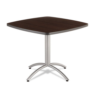 Iceberg Cafeworks Table, Cafe-height, Round Top, 36" Dia X 30"h, Walnut-silver freeshipping - TVN Wholesale
